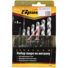 Набор сверл по металлу 3.0-10.0мм 8шт. SPARTA — 723205