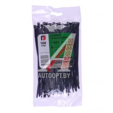 Хомут-стяжка 150х4.0 пластик черный (100шт.) FORTISFLEX — 1004150-1