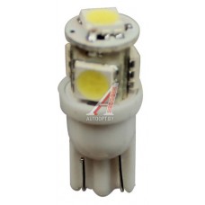 Лампа светодиодная 24V W5W T10W W2.1x9.5d бесцокольная 4 LED Red MEGAPOWER — 10713R-24