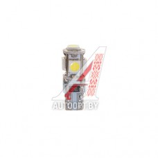 Лампа светодиодная 12V W5W T10W W2.1x9.5d 6000K бесцокольная 5 LED с обманкой CANbus MEGAPOW ER — 70214W