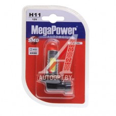 Лампа светодиодная 12V H11 PGJ19-2 6000K 5 светодиодов блистер (1шт.) MEGAPOWER — 80574бл