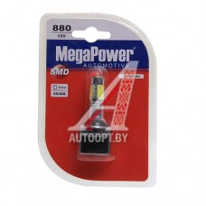 Лампа светодиодная 12V H27W/1 PG13 6000K 5 светодиодов блистер (1шт.) MEGAPOWER — 80604бл
