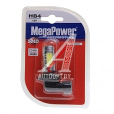 Лампа светодиодная 12V HB4 P22d 6000K многоцокольная 5 светодиодов блистер (1шт.) MEGAPOWER — 80594бл