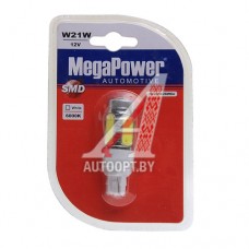 Лампа светодиодная 12V T20W BA9s 6000K 5 светодиодов блистер (1шт.) MEGAPOWER — 20392SWбл