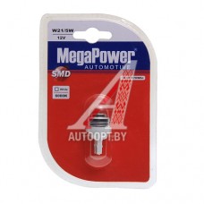 Лампа светодиодная 12V W21/5W W2.5х16q 6000К бесцокольная блистер (1шт.) MEGAPOWER — 20397DWбл