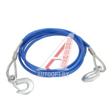 Трос буксировочный 1.5т 4м стальной 4мм (крюк-крюк) MEGAPOWER — M-75004