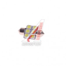 Лампа светодиодная 12V C10W SV8.5-8 31мм 6000K двухцокольная 6 светодиодов MEGAPOWER — 85174W