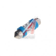 Лампа светодиодная 12V C10W SV8.5-8 36мм двухцокольная 6 светодиодов Blue MEGAPOWER — 85153B