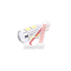 Лампа светодиодная 12V W5W T10W W2.1x9.5d 6000K бесцокольная 10 LED MEGAPOWER — 10815W
