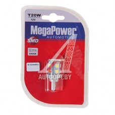Лампа светодиодная 12V W21W W3x16d 6000K бесцокольная 13 светодиодов блистер (1шт.) MEGAPOWER — 20384Wбл