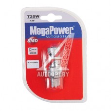 Лампа светодиодная 12V T20W W3x16d 6000K бесцокольная 6 светодиодов блистер (1шт.) MEGAPOWER — 20393Wбл