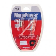 Лампа светодиодная 12V T4W BA9s 6000K блистер (2шт.) с тестером MEGAPOWER — 90124W-2блт
