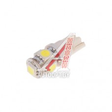 Лампа светодиодная 12V W5W T10W W2.1x9.5d 6000K бесцокольная 5 LED MEGAPOWER — 10714W